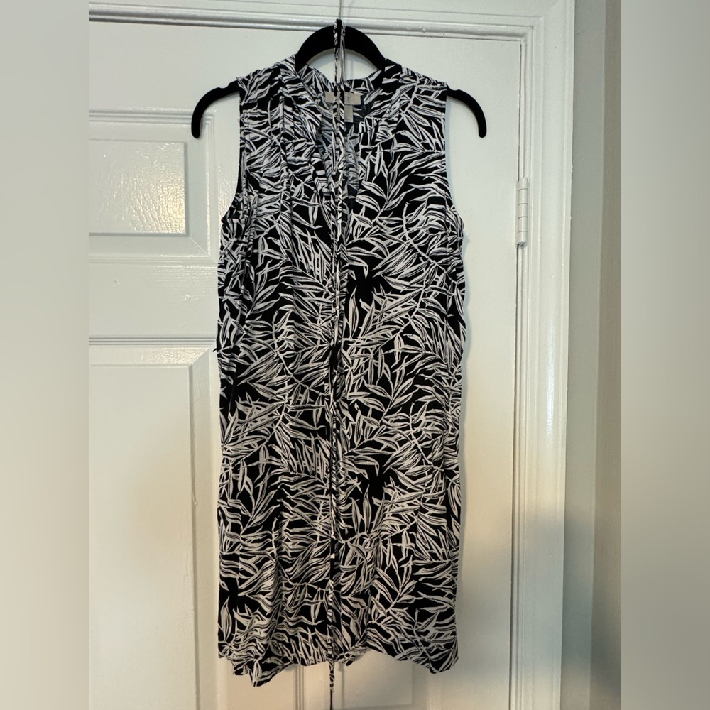 LOFT Sundress, Black and White Print